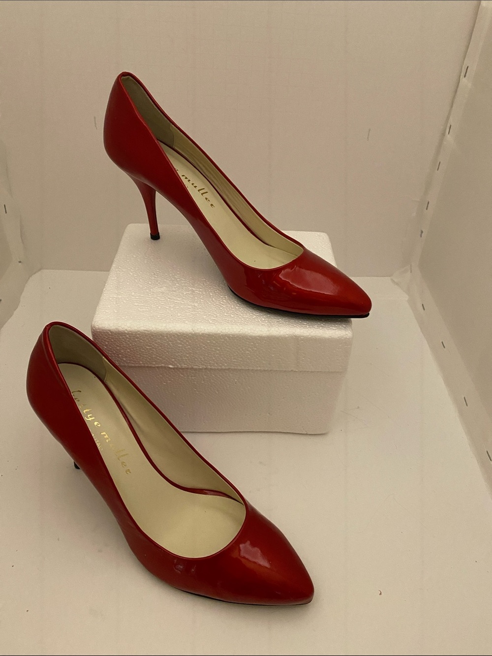 bettye muller Red Patent Pointed-Toe Stiletto Pumps
